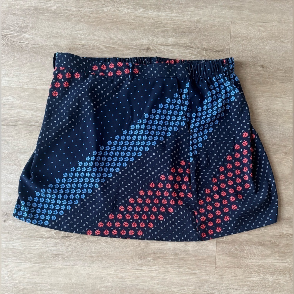 Tommy Hilfiger Red and Blue Floral Print Skirt Sz XL